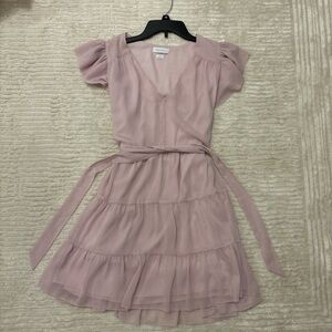 Aritzia Soft Pink Tiered Mini Dress